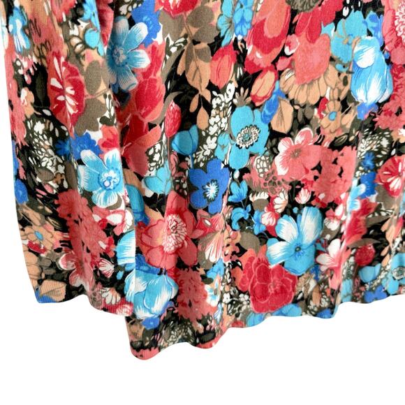 NEW NWOT Talbots Sz Medium Floral Pink Blue Knit Sweater Blouse Shirt Top Summer - Picture 4 of 8